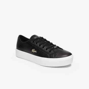 Lacoste Ziane Plus Grand Leather Sneakers Dámské - Tenisky Černé / Bílé | CZ-CjPVk0